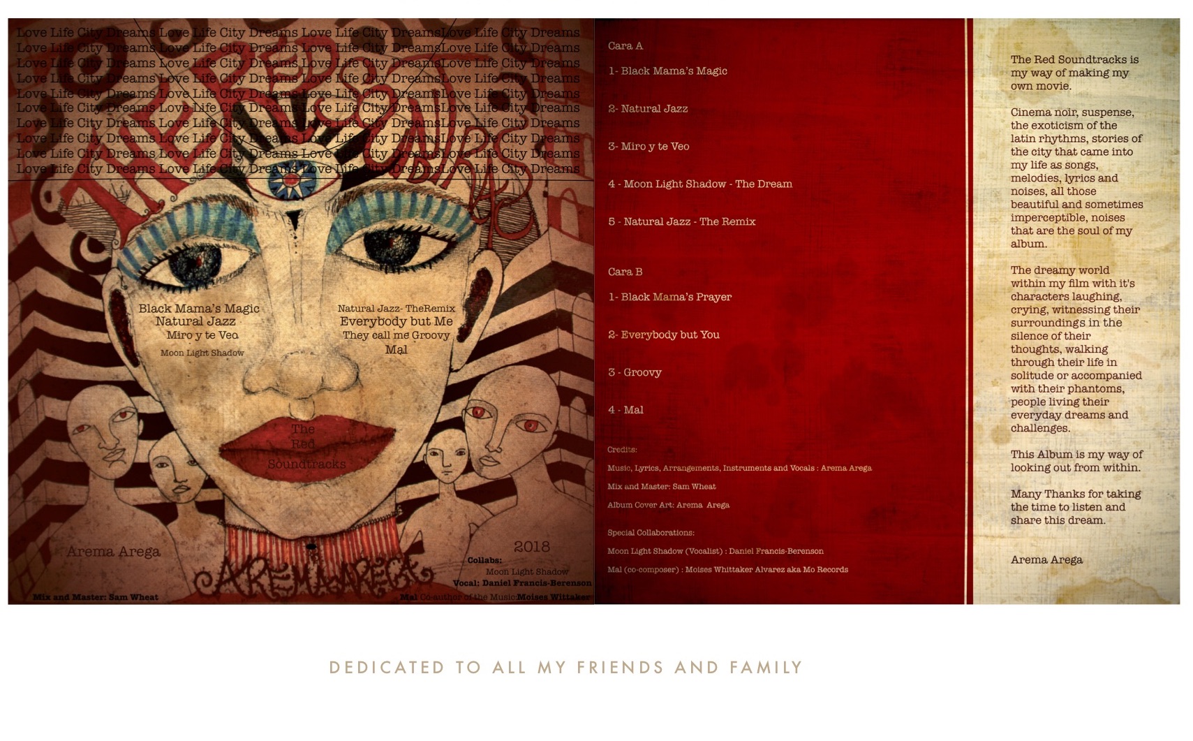 A track by track guide to Arema Arega's debut album, The Red Soundtracks.